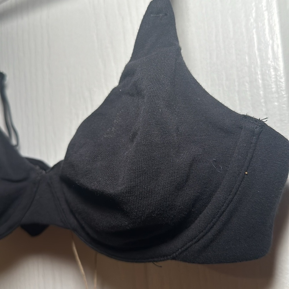 SKIMS Cotton Jersey Underwire Bra Soot Black 32B BR-UWR-0637 NEW - Picture 5 of 9